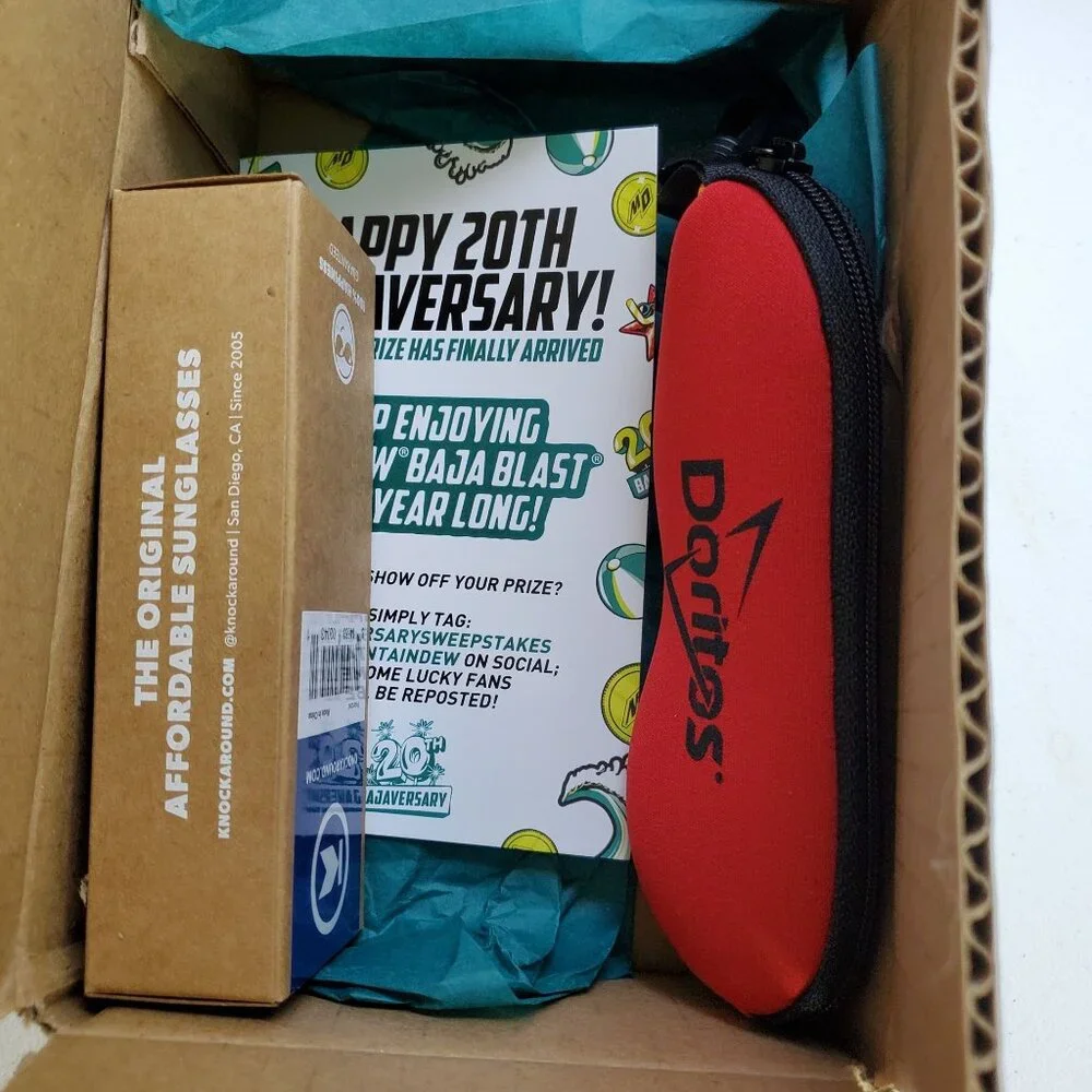 Doritos X Knockaround MTN Dew‎ Classics Frosted Grey Red Sunset Sunglasses